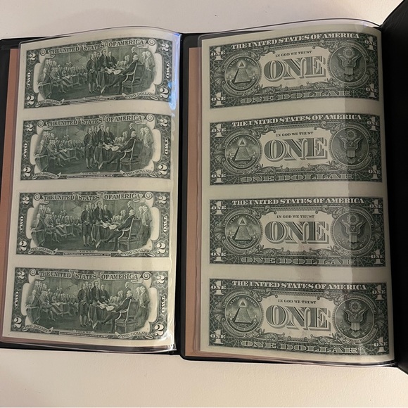Lot of 2 World Reserve Monetary Exchange Uncut Sheet $1 & $2 Dollar Bills 2003 - Picture 6 of 10